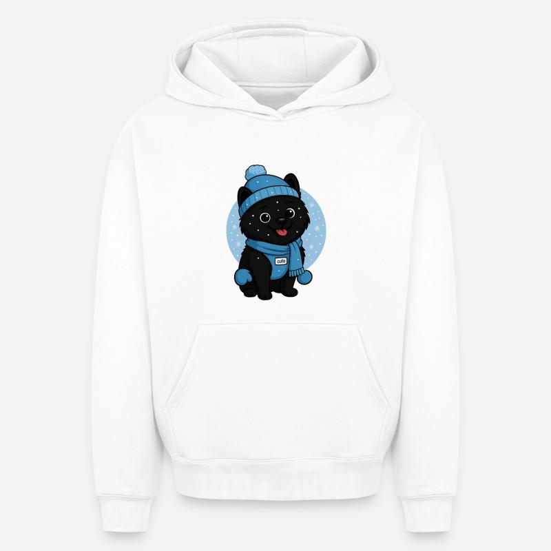 Cuddly Dog Winter Magic - Oversized Heavyweight Unisex Hoodie - white