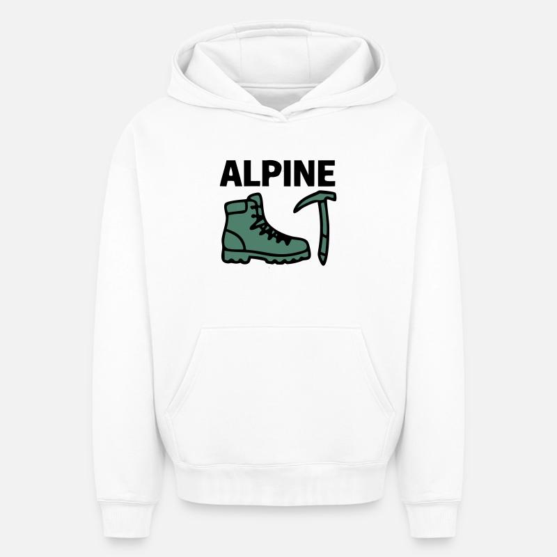 Wanderschuh Eispickel Alpine Bergsteigen Klettern - Oversized Heavyweight Unisex Hoodie - Weiß