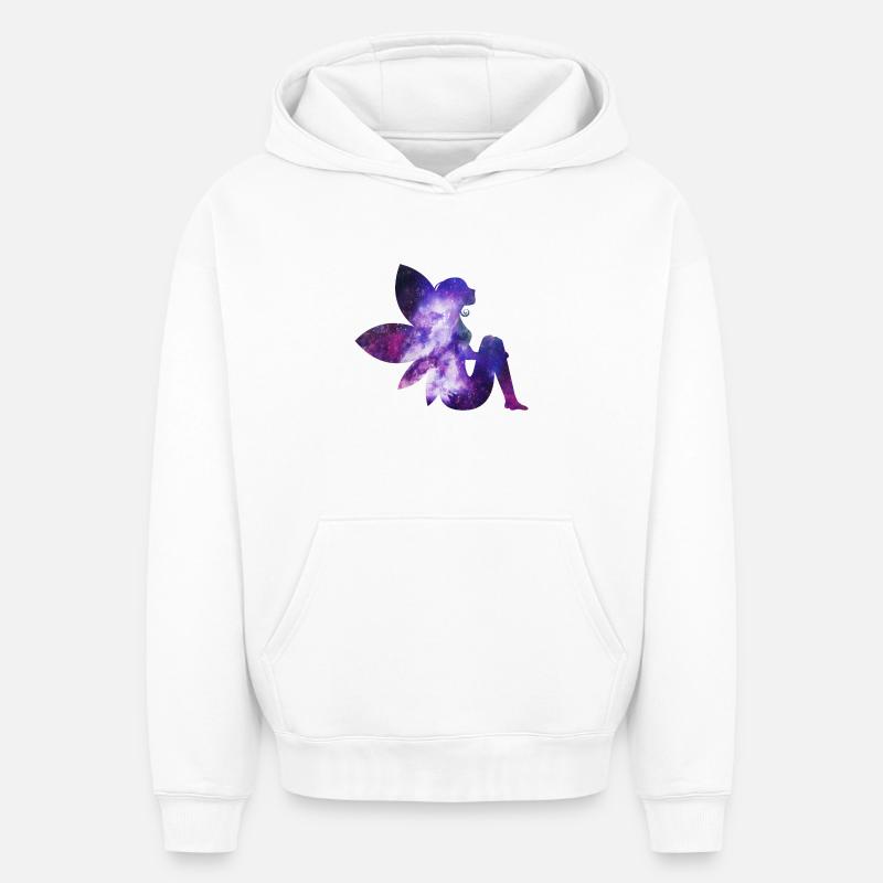 Fée Galaxy - Sweat à capuche unisexe oversize épais SPREAD - blanc