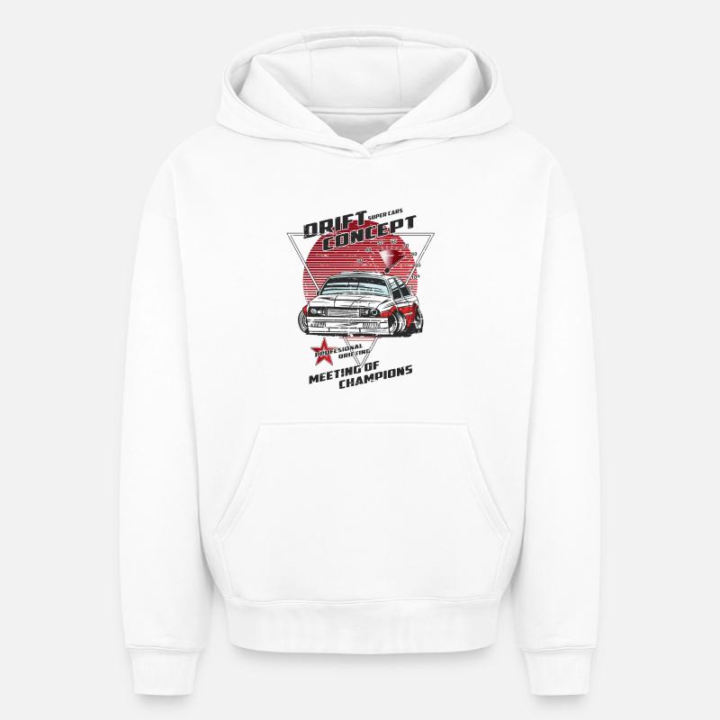 Drift Sport - Sweat à capuche unisexe oversize épais SPREAD - blanc