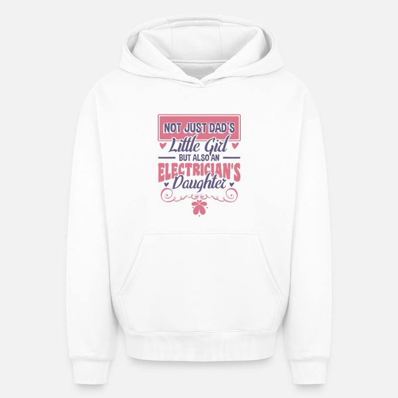 Fille électricienne - Sweat à capuche unisexe oversize épais SPREAD - blanc