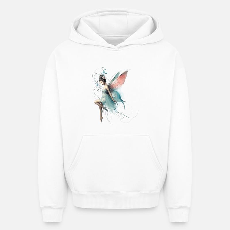 Fée fée monde cadeau - Sweat à capuche unisexe oversize épais SPREAD - blanc