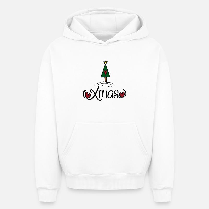 Noël - Sweat à capuche unisexe oversize épais SPREAD - blanc