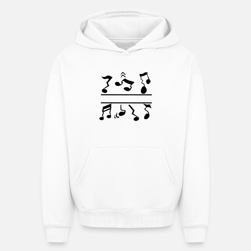 False notes - Oversized Heavyweight Unisex Hoodie - white