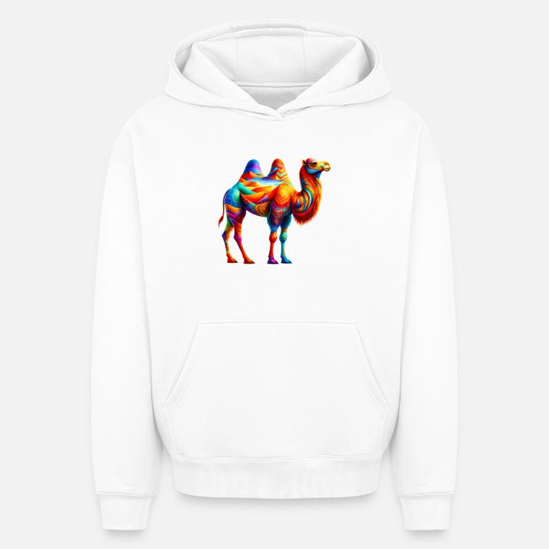 Chameau - Sweat à capuche unisexe oversize épais SPREAD - blanc
