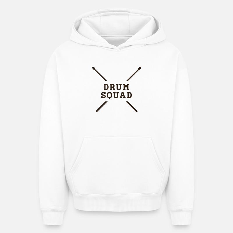 Escouade DRUM - Sweat à capuche unisexe oversize épais SPREAD - blanc