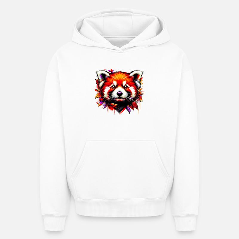 Petit panda - Sweat à capuche unisexe oversize épais SPREAD - blanc