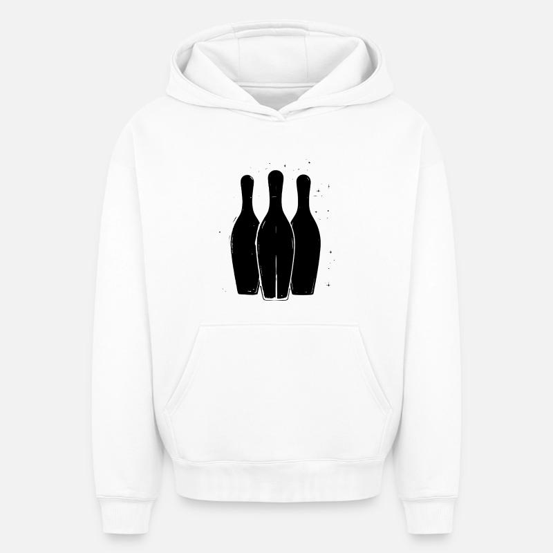Dessin de bowling - Sweat à capuche unisexe oversize épais SPREAD - blanc