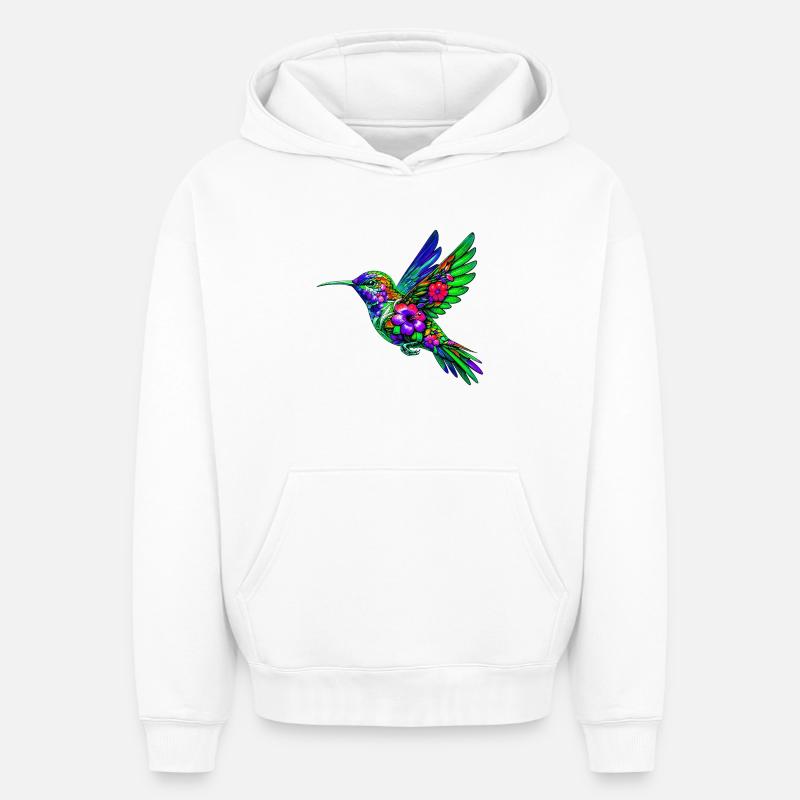 Colibri - Sweat à capuche unisexe oversize épais SPREAD - blanc