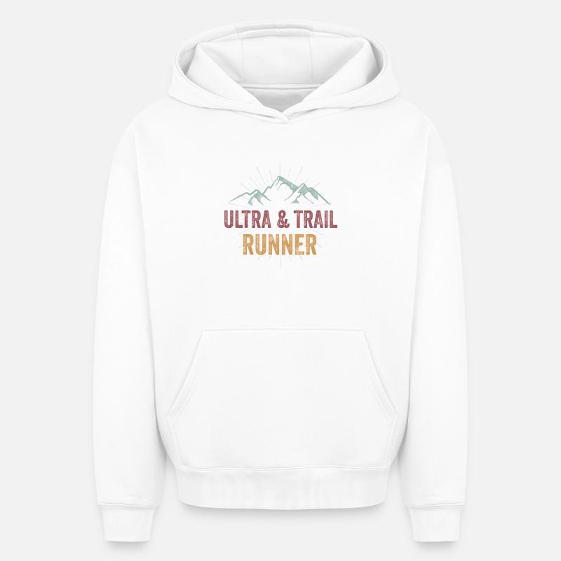 Ultra & Trail Runner - Sweat à capuche unisexe oversize épais SPREAD - blanc