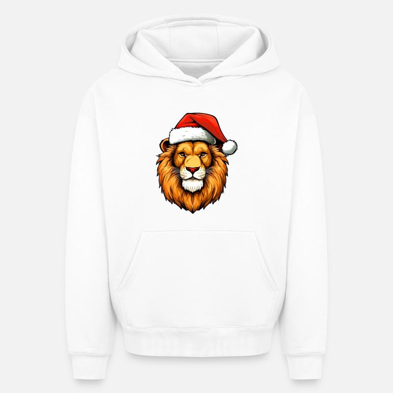 Leo Christmas - Sweat à capuche unisexe oversize épais SPREAD - blanc