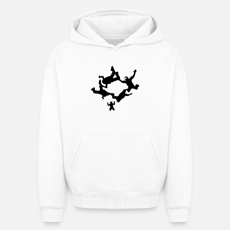 parachutisme - Sweat à capuche unisexe oversize épais SPREAD - blanc