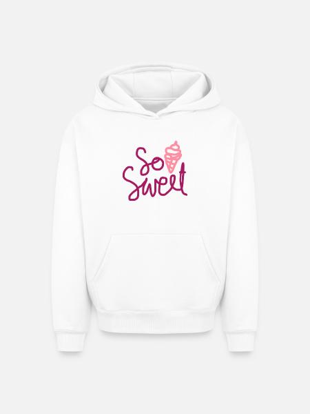 So Sweet Cute Summer Dessert Design - Oversized Heavyweight Unisex Hoodie - white
