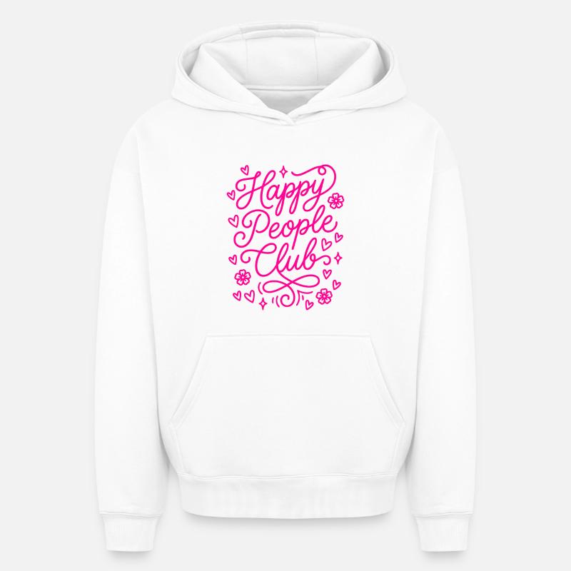 Club des Gens Heureux - Sweat à capuche unisexe oversize épais SPREAD - blanc