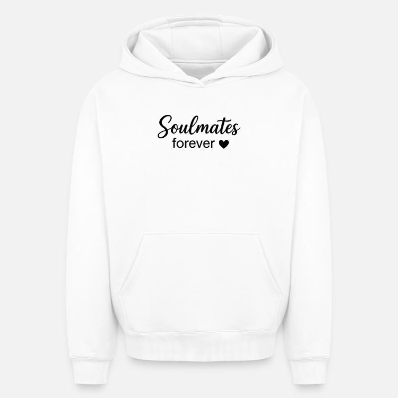 Âmes éternelles Boho Scripture Design - Sweat à capuche unisexe oversize épais SPREAD - blanc