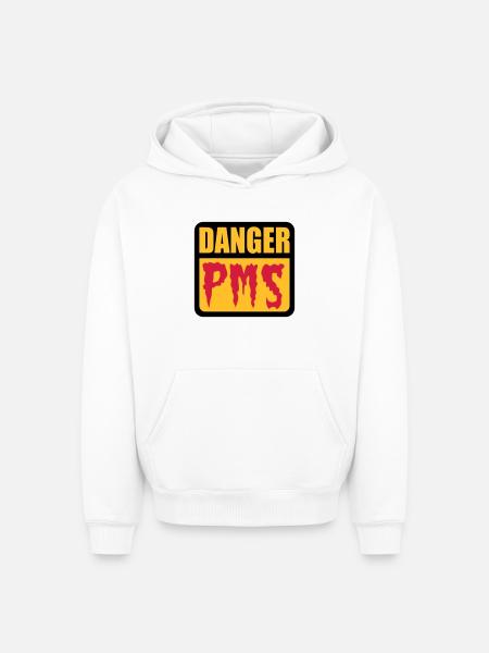 Danger PMS - Oversized Heavyweight Unisex Hoodie - Weiß