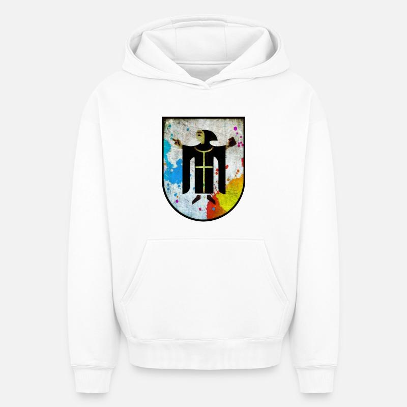 Munich - Sweat à capuche unisexe oversize épais SPREAD - blanc