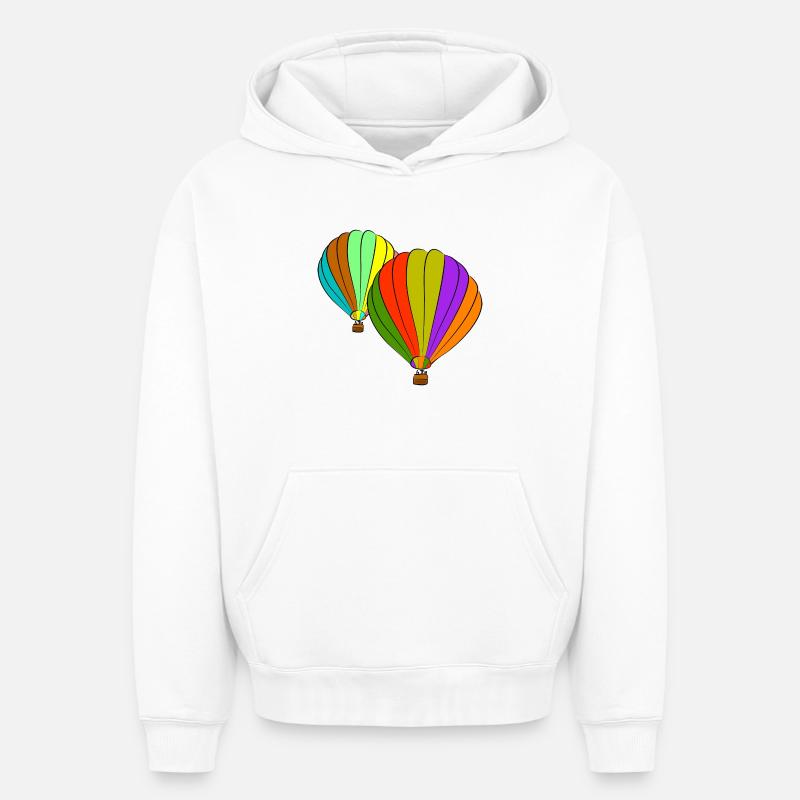 aviation - Sweat à capuche unisexe oversize épais SPREAD - blanc