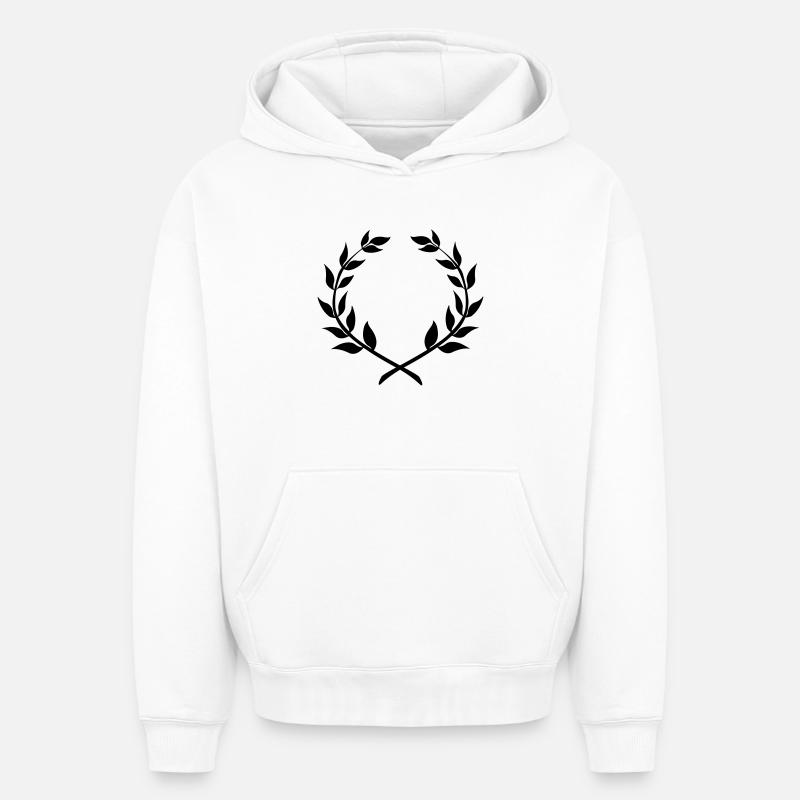 Couronne de laurier gagnante - Sweat à capuche unisexe oversize épais SPREAD - blanc