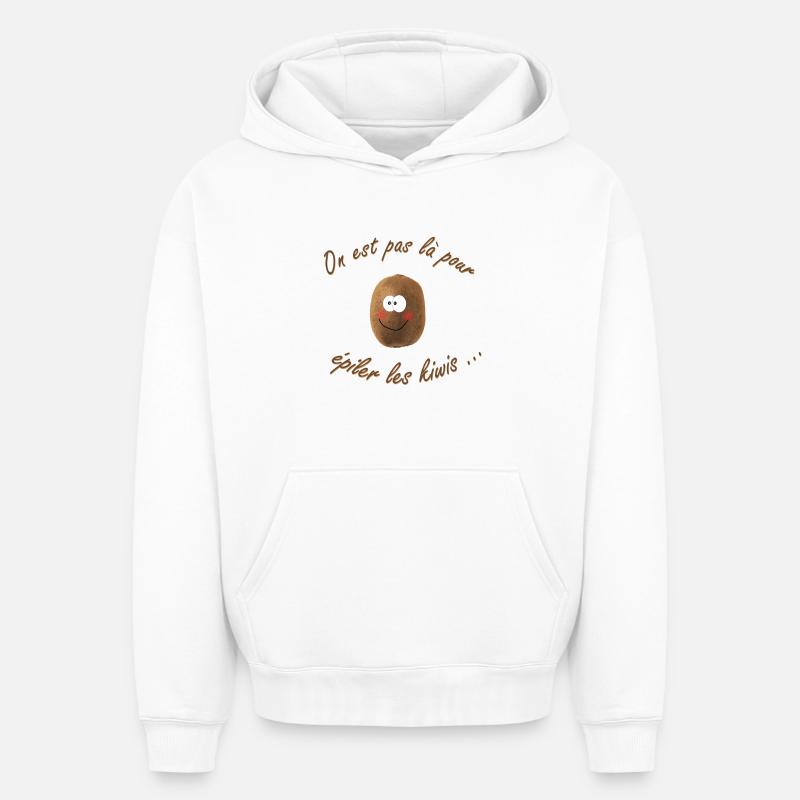 kiwi - Sweat à capuche unisexe oversize épais SPREAD - blanc