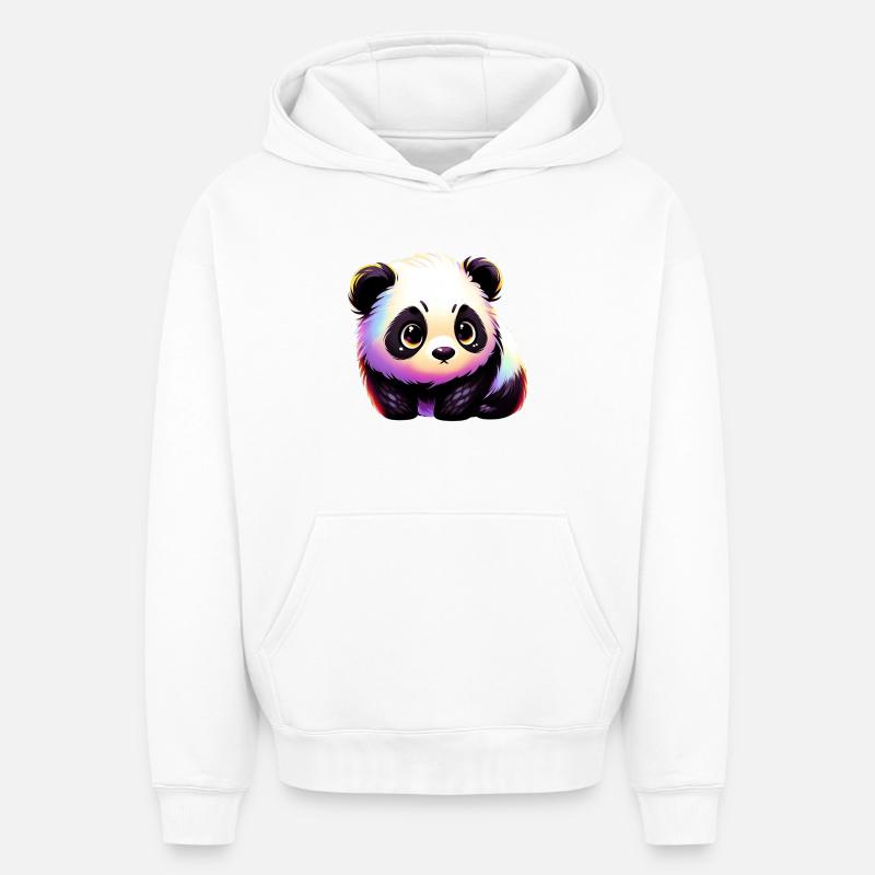 Panda - Sweat à capuche unisexe oversize épais SPREAD - blanc