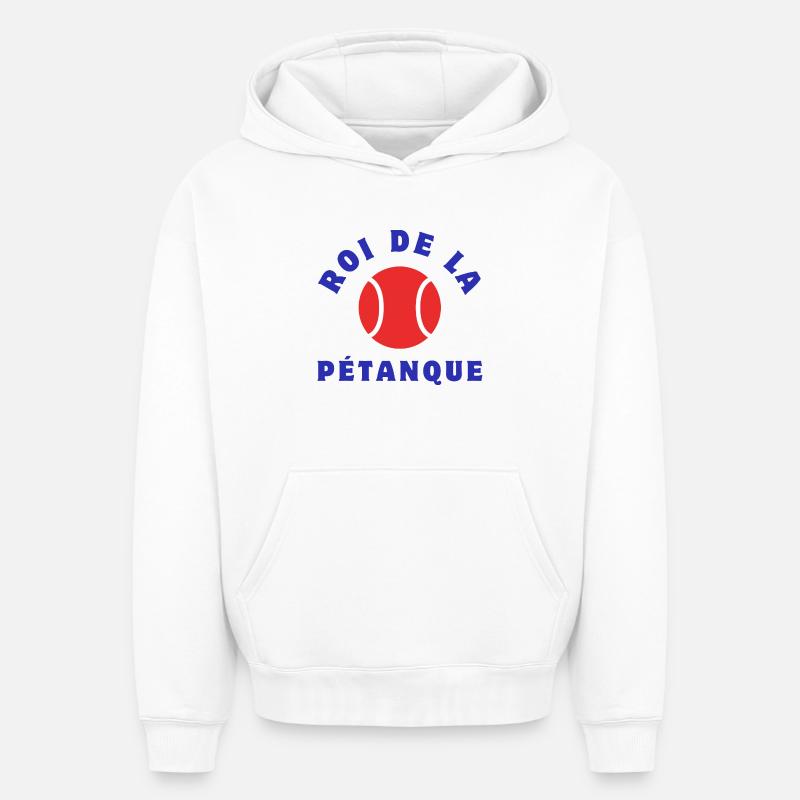 Roi De La Pétanque - Sweat à capuche unisexe oversize épais SPREAD - blanc