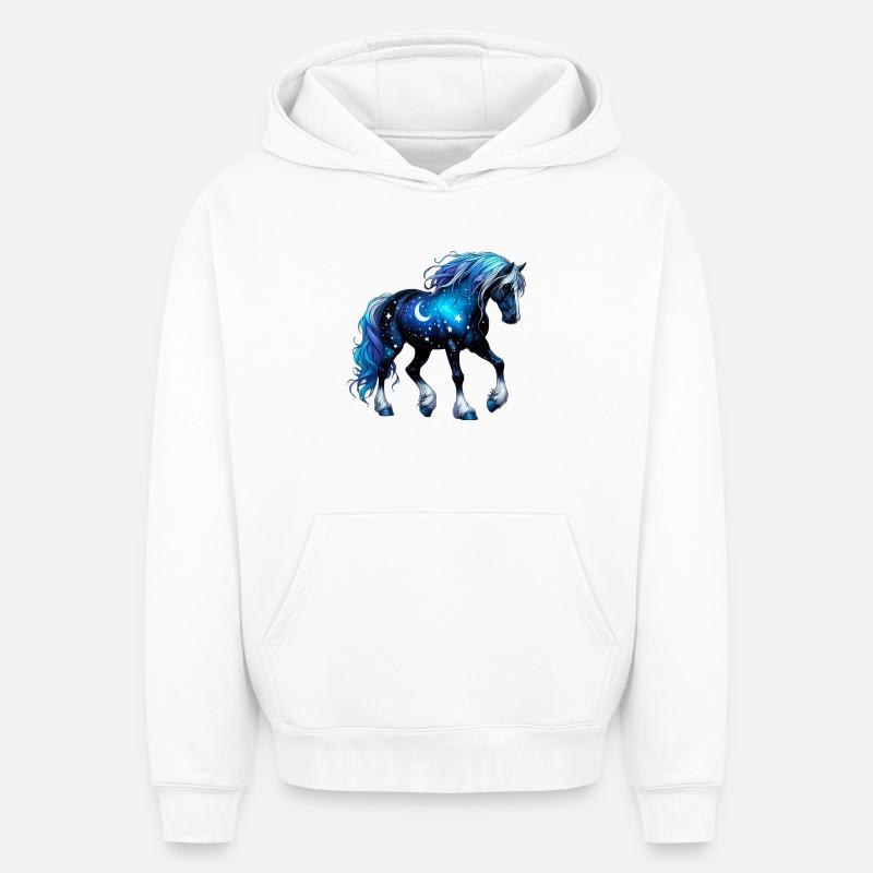 Cheval - Sweat à capuche unisexe oversize épais SPREAD - blanc