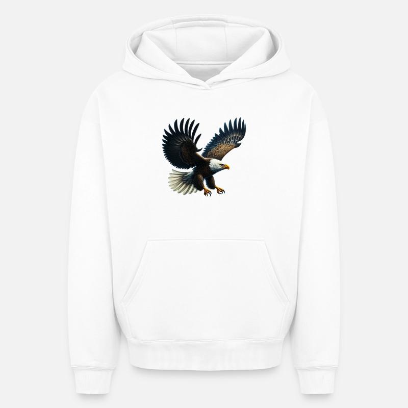 Aigle - Sweat à capuche unisexe oversize épais SPREAD - blanc