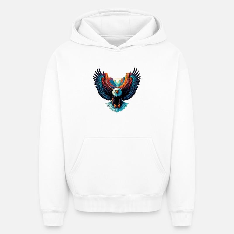 Aigle - Sweat à capuche unisexe oversize épais SPREAD - blanc
