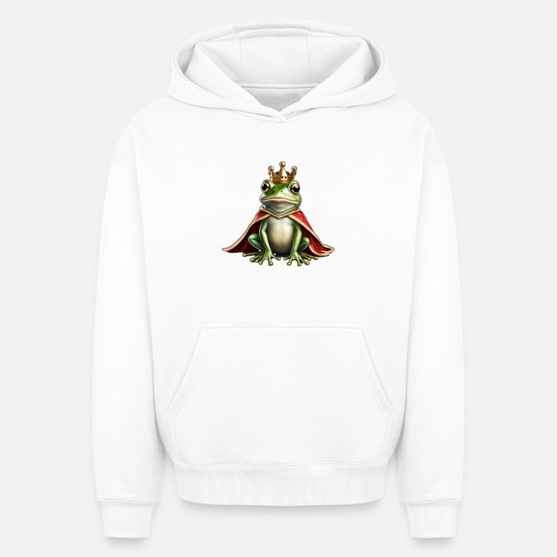 Le Roi Grenouille - Sweat à capuche unisexe oversize épais SPREAD - blanc