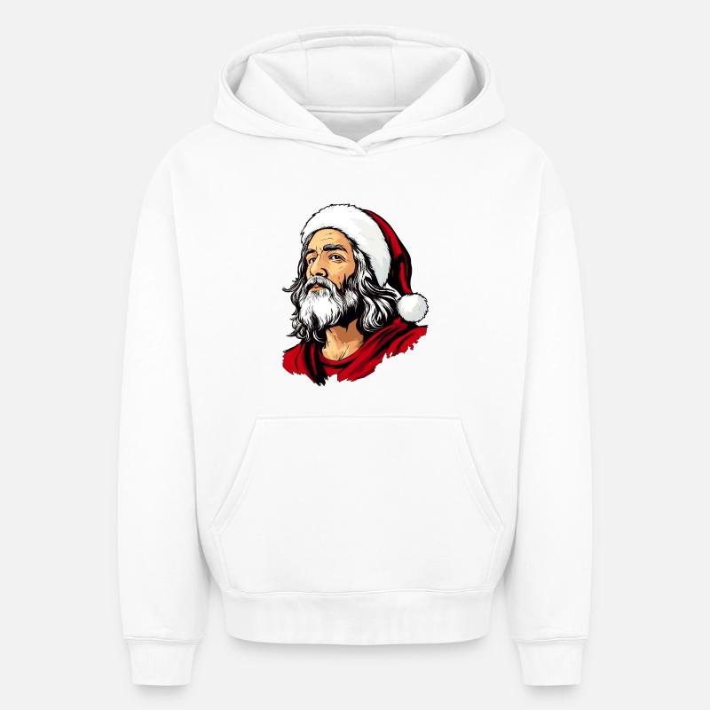 Noël Jésus - Sweat à capuche unisexe oversize épais SPREAD - blanc