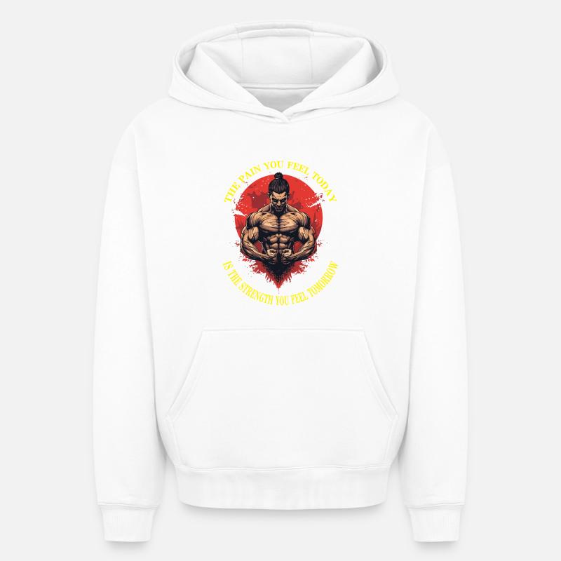 Douleur-Résistance - Sweat à capuche unisexe oversize épais SPREAD - blanc