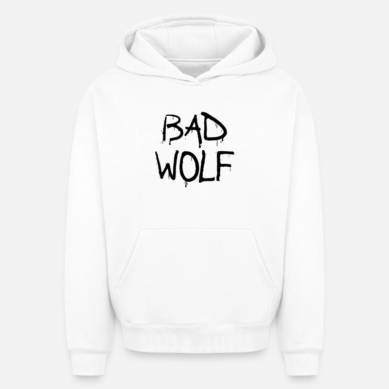 bad wolf - Sweat à capuche unisexe oversize épais SPREAD - blanc