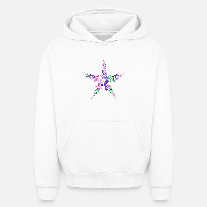 polynésie - Sweat à capuche unisexe oversize épais SPREAD - blanc