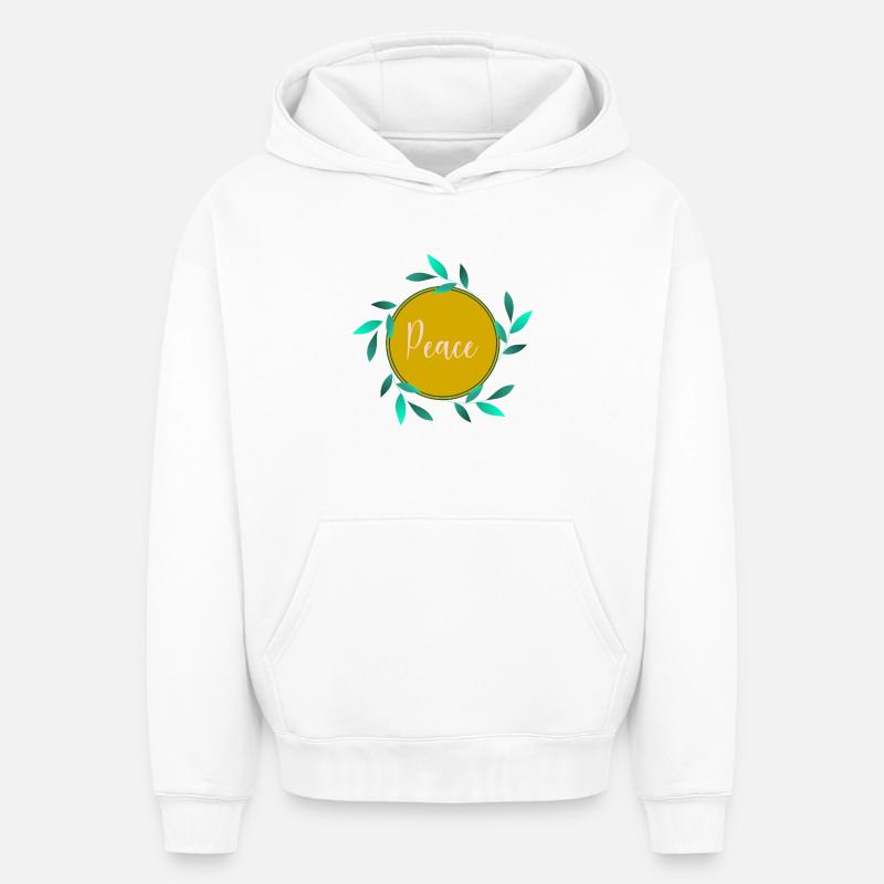 PEACE. PAIX - Sweat à capuche unisexe oversize épais SPREAD - blanc
