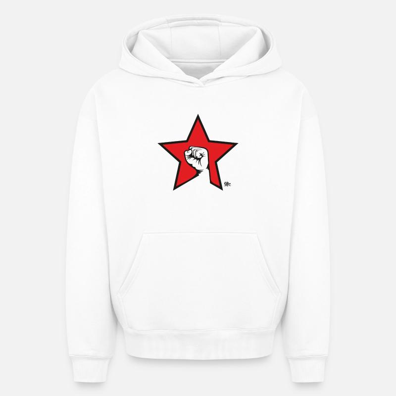 Against - Sweat à capuche unisexe oversize épais SPREAD - blanc