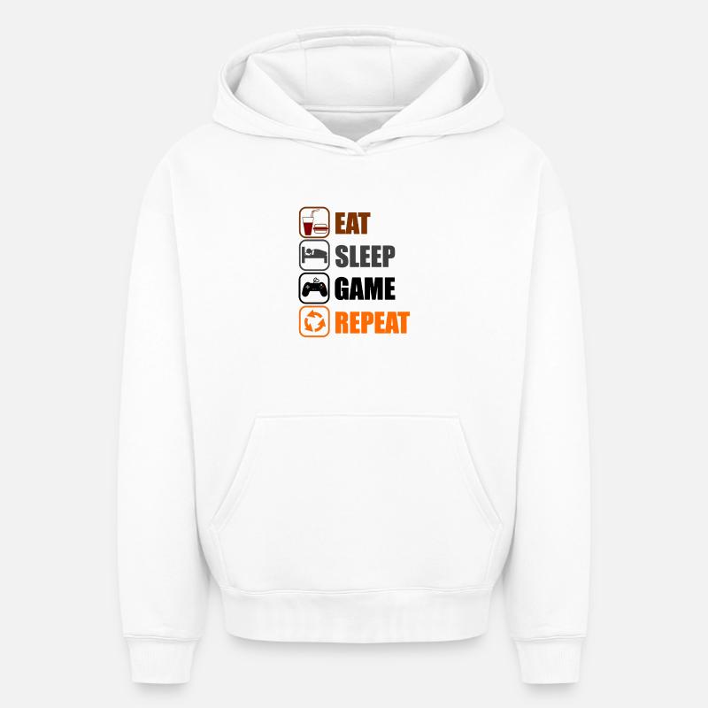 Geek Routine - Sweat à capuche unisexe oversize épais SPREAD - blanc
