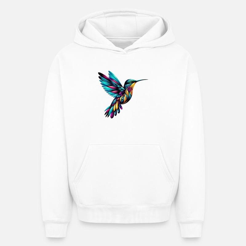 Colibri - Sweat à capuche unisexe oversize épais SPREAD - blanc