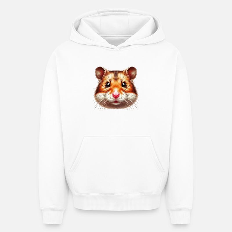 Hamster - Sweat à capuche unisexe oversize épais SPREAD - blanc