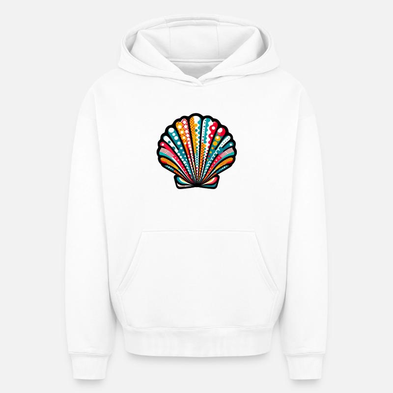 Coquille - Sweat à capuche unisexe oversize épais SPREAD - blanc