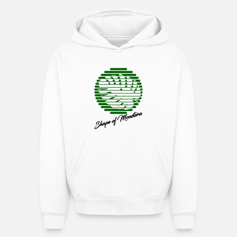 Monstera - Sweat à capuche unisexe oversize épais SPREAD - blanc