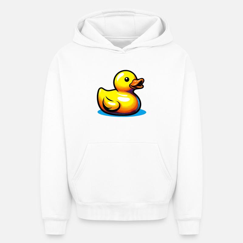 Caneton Canard Canard Canard - Sweat à capuche unisexe oversize épais SPREAD - blanc