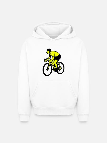 Neonrad Silhouette Radfahrer - Oversized Heavyweight Unisex Hoodie - Weiß