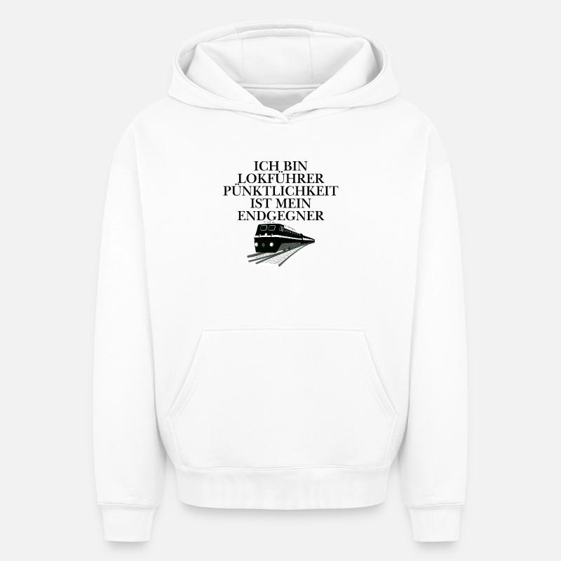 Conception du conducteur de train - Sweat à capuche unisexe oversize épais SPREAD - blanc