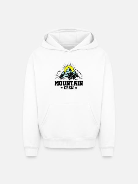 Mountain Crew Mountains - Oversized Heavyweight Unisex Hoodie - white