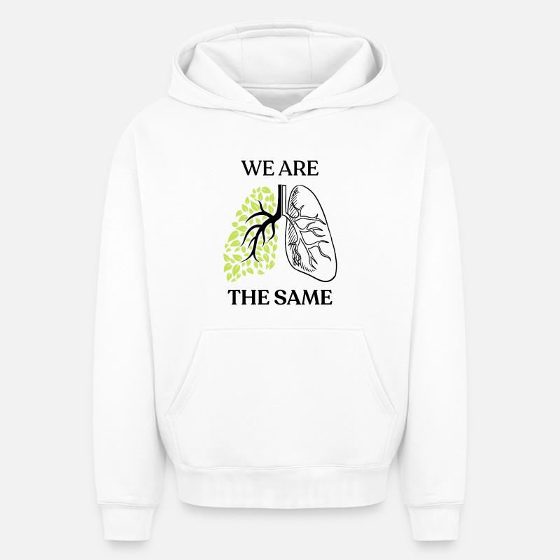 Nous sommes pareils - Sweat à capuche unisexe oversize épais SPREAD - blanc