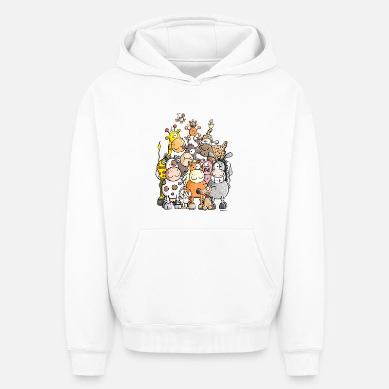 Tas géant de l'animal - Sweat à capuche unisexe oversize épais SPREAD - blanc