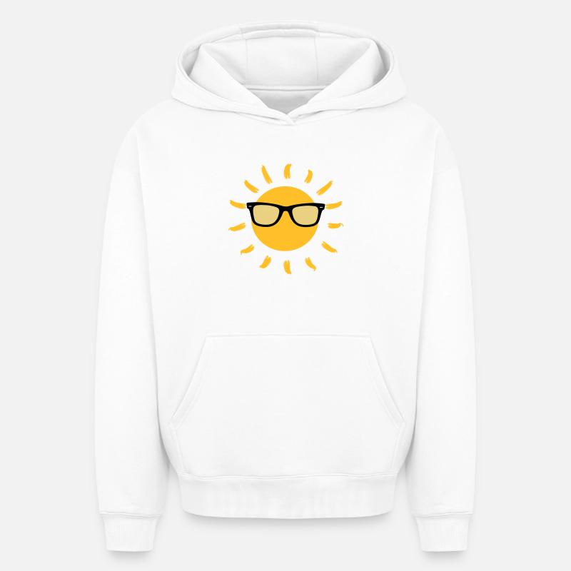 été / vacances / plage / soleil / mer - Sweat à capuche unisexe oversize épais SPREAD - blanc