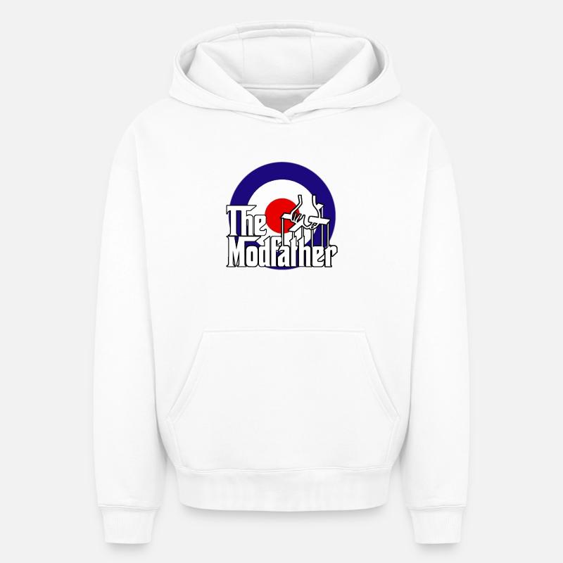 le modfather - Sweat à capuche unisexe oversize épais SPREAD - blanc