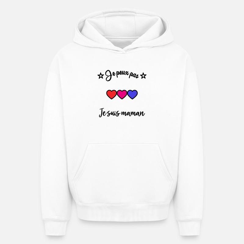 MAMAN - Sweat à capuche unisexe oversize épais SPREAD - blanc